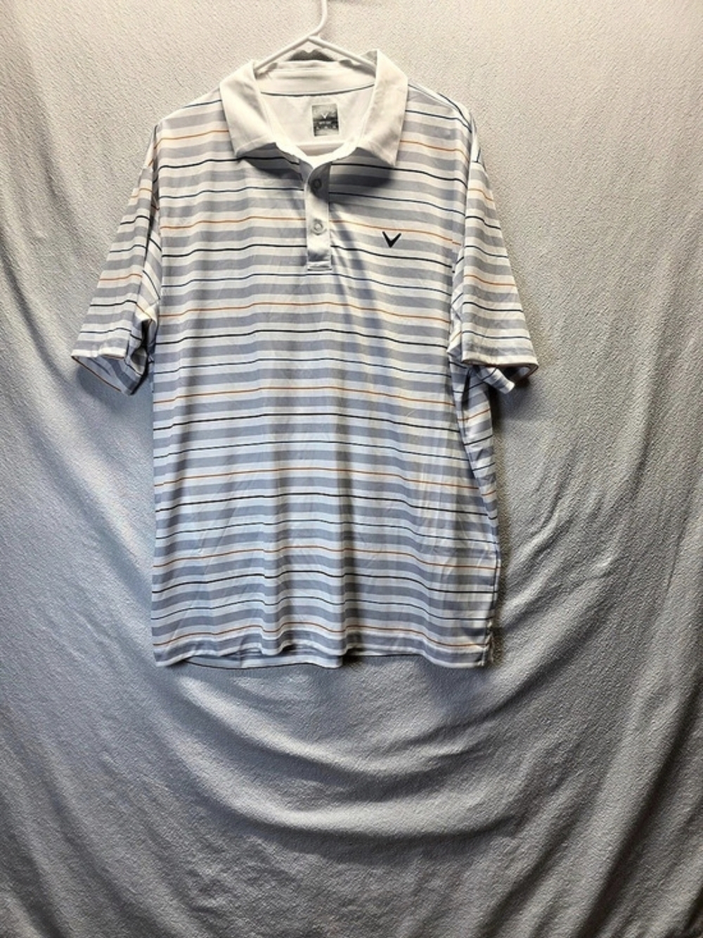 Callaway Opti-Dri Striped Golf Polo Blue & White XL
